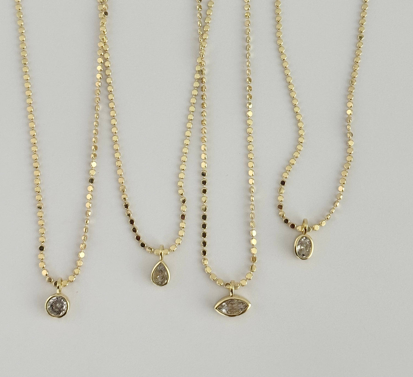 Dainty Bezel Charm Necklace