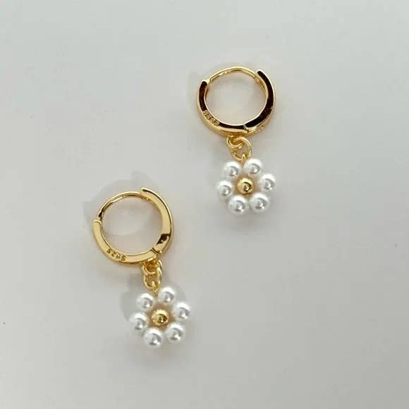 Little Daisy Huggie Hoops