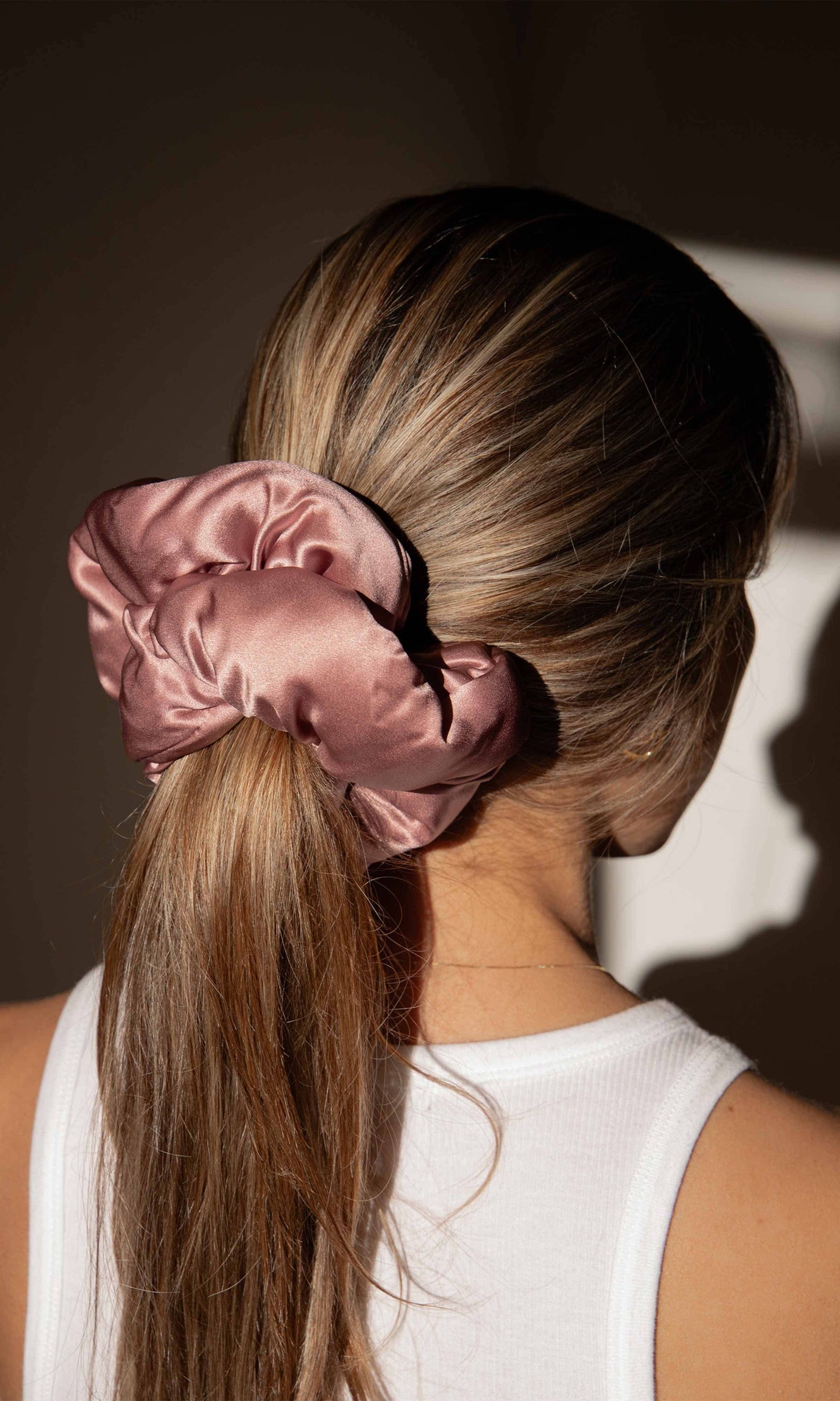 Damask Rose Silk Padded Scrunchie
